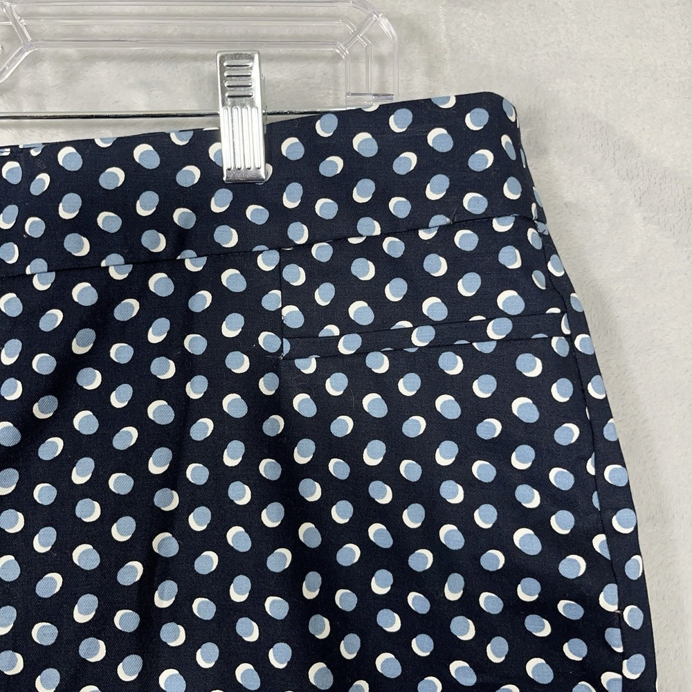 Ann Taylor Trousers Navy Polka Dot Cropped Slim‎ Fit Dress Pants 14 Nautical - Picture 2 of 12